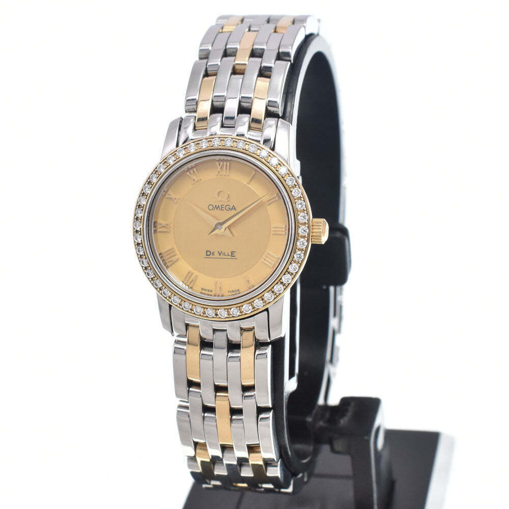 Omega De Ville Prestige Quartz Stainless Steel and Yellow Gold with Diamond Beze